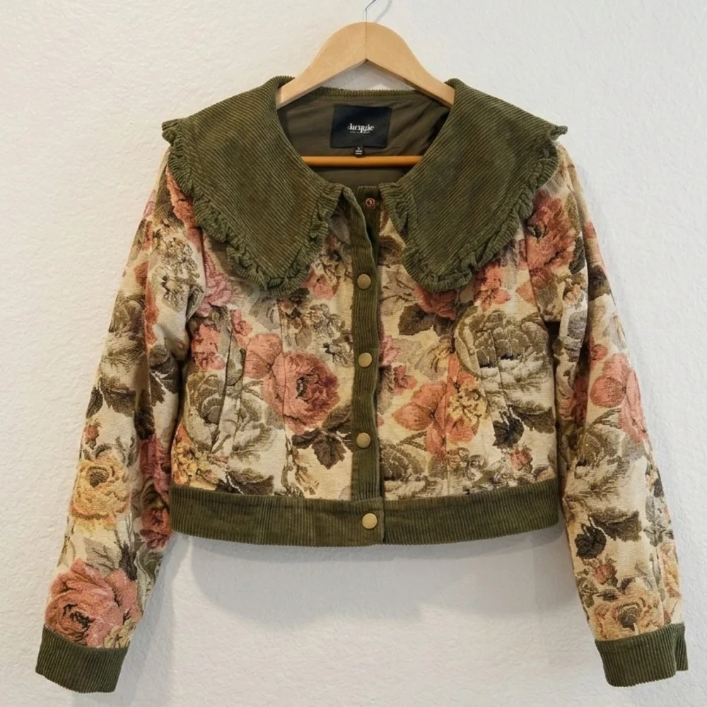 Vintage Style Jacquie The Label Floral Corduroy Women's Jacket - Picture 2 of 15